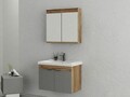Set mobilier de baie (2 piese), Hanah Home, Carıno 80, Pin / Gri mat