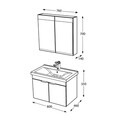 Set mobilier de baie (2 piese), Hanah Home, Carıno 80, Pin / Gri mat