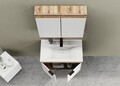 Set mobilier de baie (2 piese), Hanah Home, Carıno 80, Pin / Alb Mat