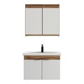 Set mobilier de baie (2 piese), Hanah Home, Carıno 80, Pin / Alb Mat