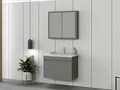 Set mobilier de baie (2 piese), Hanah Home, Foresta 80, Gri Mat