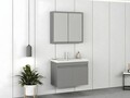 Set mobilier de baie (2 piese), Hanah Home, Foresta 80, Gri Mat