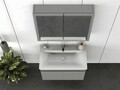 Set mobilier de baie (2 piese), Hanah Home, Foresta 80, Gri Mat