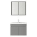 Set mobilier de baie (2 piese), Hanah Home, Foresta 80, Gri Mat