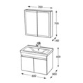 Set mobilier de baie (2 piese), Hanah Home, Foresta 80, Gri Mat