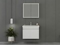 Set mobilier de baie (2 piese), Hanah Home, Foresta 80, Alb mat