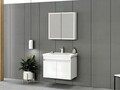 Set mobilier de baie (2 piese), Hanah Home, Foresta 80, Alb mat