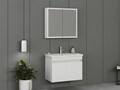 Set mobilier de baie (2 piese), Hanah Home, Foresta 80, Alb mat