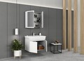 Set mobilier de baie (2 piese), Hanah Home, Foresta 80, Alb mat