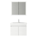 Set mobilier de baie (2 piese), Hanah Home, Foresta 80, Alb mat