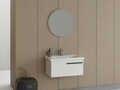 Set mobilier de baie (2 piese), Hanah Home, Bulu 80, Alb mat