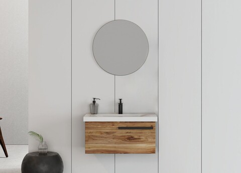 Set mobilier de baie (2 piese), Hanah Home, Bulu 80, Pin