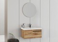 Set mobilier de baie (2 piese), Hanah Home, Bulu 80, Pin