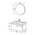 Set mobilier de baie (2 piese), Hanah Home, Bulu 80, Pin