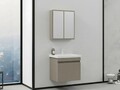 Set mobilier de baie (2 piese), Hanah Home, Bellezza 65, Latte