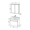 Set mobilier de baie (2 piese), Hanah Home, Bellezza 65, Latte