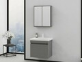 Set mobilier de baie (2 piese), Hanah Home, Bellezza 65, Gri Mat