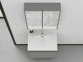 Set mobilier de baie (2 piese), Hanah Home, Bellezza 65, Gri Mat