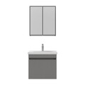 Set mobilier de baie (2 piese), Hanah Home, Bellezza 65, Gri Mat