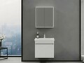Set mobilier de baie (2 piese), Hanah Home, Bellezza 65, Alb mat