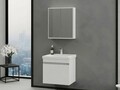 Set mobilier de baie (2 piese), Hanah Home, Bellezza 65, Alb mat