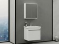 Set mobilier de baie (2 piese), Hanah Home, Bellezza 65, Alb mat