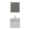 Set mobilier de baie (2 piese), Hanah Home, Bellezza 65, Alb mat