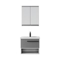Set mobilier de baie (2 piese), Hanah Home, Blanc 65, Gri Mat