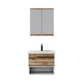 Set mobilier de baie (2 piese), Hanah Home, Blanc 65, Pin