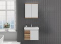 Set mobilier de baie (2 piese), Hanah Home, Abra 65, Pin / Alb