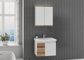 Set mobilier de baie (2 piese), Hanah Home, Abra 65, Pin / Alb