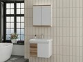 Set mobilier de baie (2 piese), Hanah Home, Abra 65, Pin / Alb