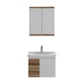 Set mobilier de baie (2 piese), Hanah Home, Abra 65, Pin / Alb