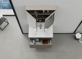 Set mobilier de baie (2 piese), Hanah Home, Bellezza 80, Latte
