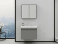 Set mobilier de baie (2 piese), Hanah Home, Bellezza 80, Gri Mat