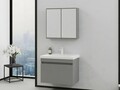 Set mobilier de baie (2 piese), Hanah Home, Bellezza 80, Gri Mat