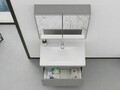 Set mobilier de baie (2 piese), Hanah Home, Bellezza 80, Gri Mat