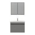 Set mobilier de baie (2 piese), Hanah Home, Bellezza 80, Gri Mat