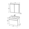 Set mobilier de baie (2 piese), Hanah Home, Bellezza 80, Gri Mat
