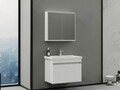 Set mobilier de baie (2 piese), Hanah Home, Bellezza 80, Alb mat