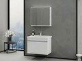 Set mobilier de baie (2 piese), Hanah Home, Bellezza 80, Alb mat