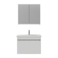 Set mobilier de baie (2 piese), Hanah Home, Bellezza 80, Alb mat
