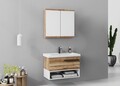 Set mobilier de baie (2 piese), Hanah Home, Blanc 80, Pin