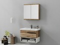 Set mobilier de baie (2 piese), Hanah Home, Blanc 80, Pin