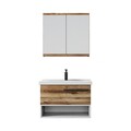 Set mobilier de baie (2 piese), Hanah Home, Blanc 80, Pin