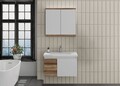 Set mobilier de baie (2 piese), Hanah Home, Abra 80, Pin / Alb