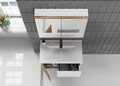 Set mobilier de baie (2 piese), Hanah Home, Abra 80, Pin / Alb