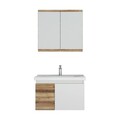 Set mobilier de baie (2 piese), Hanah Home, Abra 80, Pin / Alb