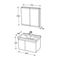 Set mobilier de baie (2 piese), Hanah Home, Abra 80, Pin / Alb