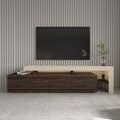 Comoda TV, Hanah Home, Beliz, 192x53x37 cm, Travertin / Nuc